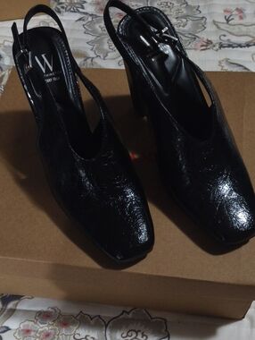 Worthington Black Patent Slingback Block Heels